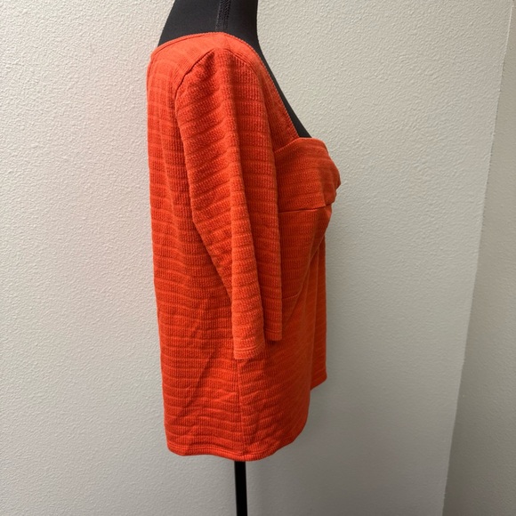 NWOT Idyllwind Orange Knot Front Top XL Western Boho Stretch Ribbed Chic Style - Picture 6 of 10